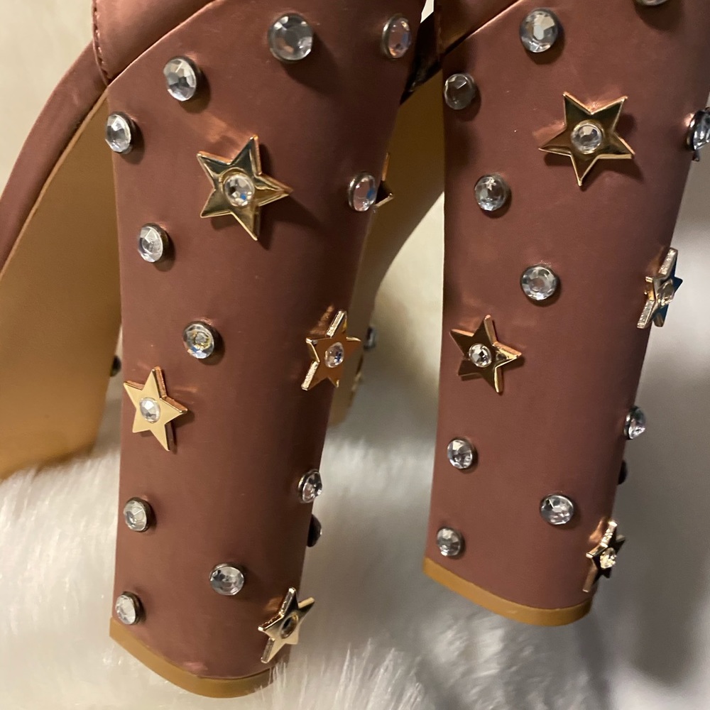 Steve Madden glory dusty rose platform heel 10